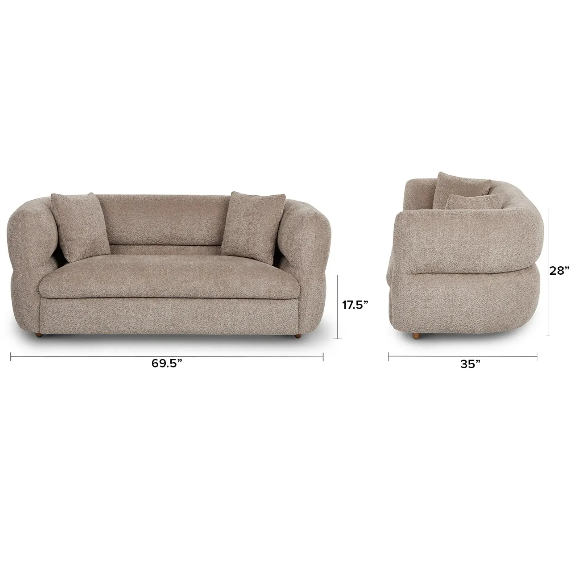 Quinn 69.5" Loveseat - Nouna Mushroom