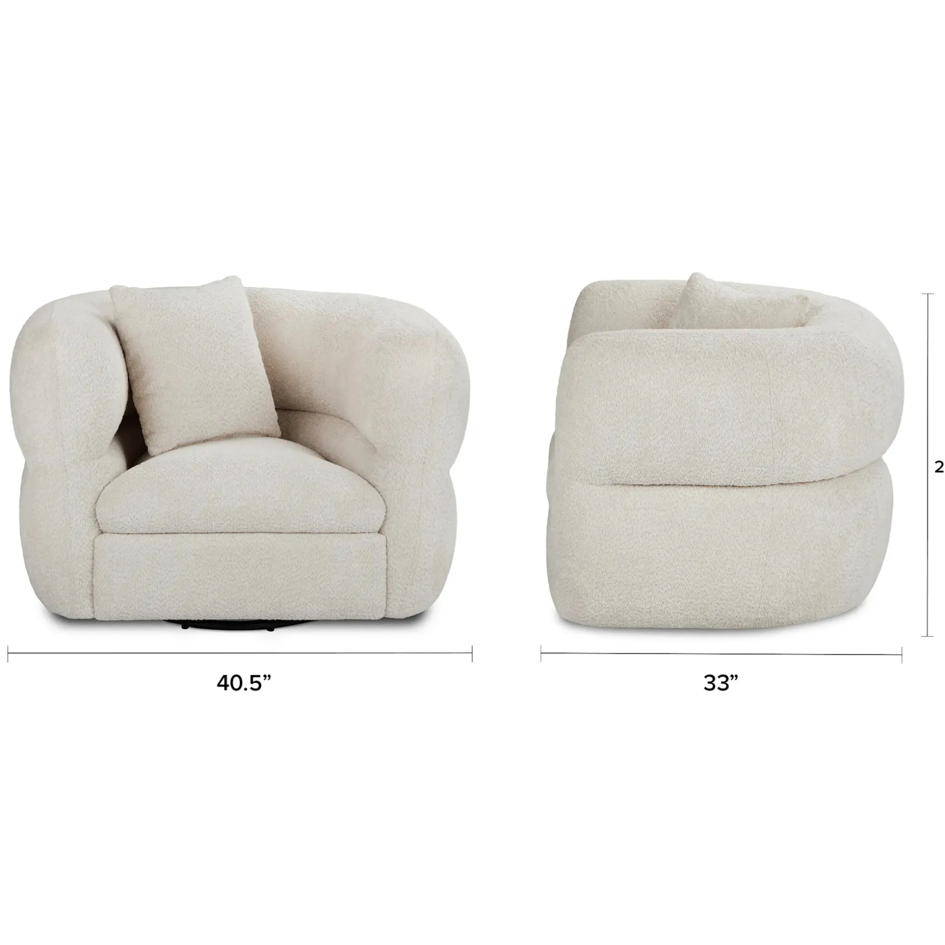 Quinn 40.5" Swivel Lounge Chair - Nouna Pearl