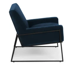 Regis 33" Velvet Lounge Chair - Cascadia Blue