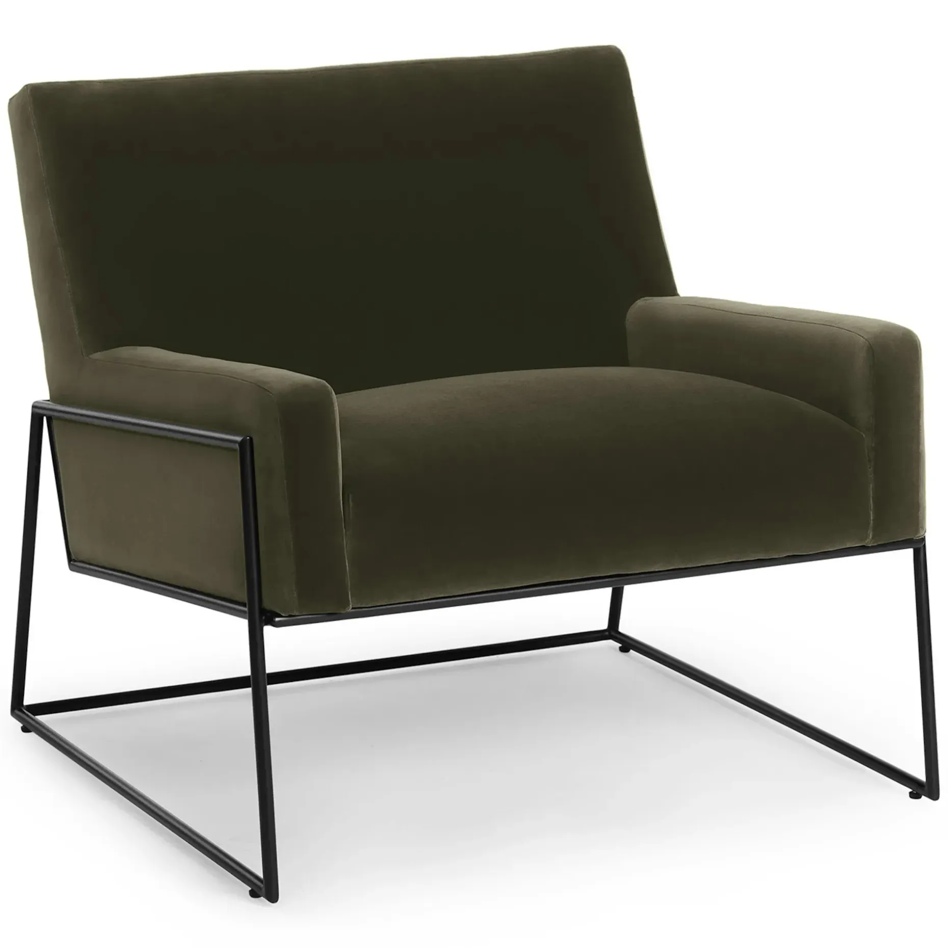 Regis 33" Velvet Lounge Chair - Juniper Green
