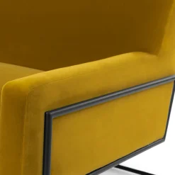Regis 33" Velvet Lounge Chair - Yarrow Gold