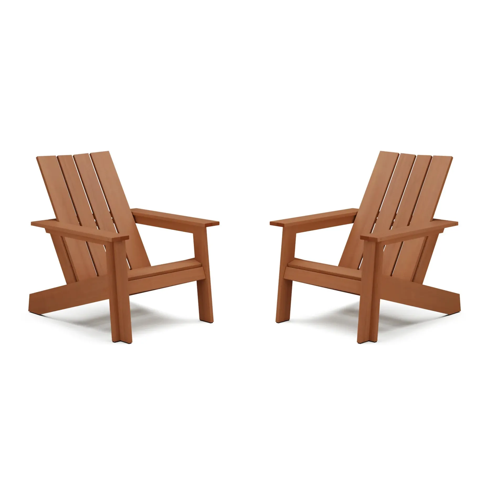 Rena Outdoor Adirondack Chair Set - Natural Eucalyptus