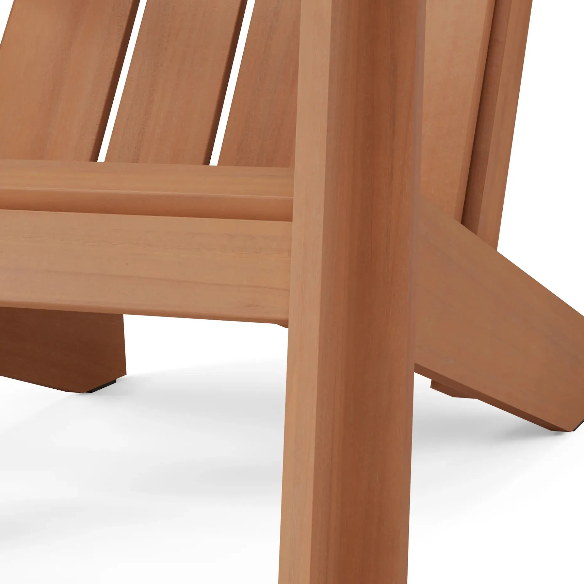 Rena Outdoor Adirondack Chair Set - Natural Eucalyptus