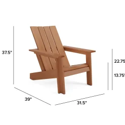 Rena Outdoor Adirondack Chair Set - Natural Eucalyptus