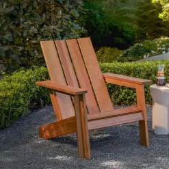 Rena Outdoor Adirondack Chair - Natural Eucalyptus