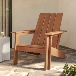 Rena Outdoor Adirondack Chair - Natural Eucalyptus