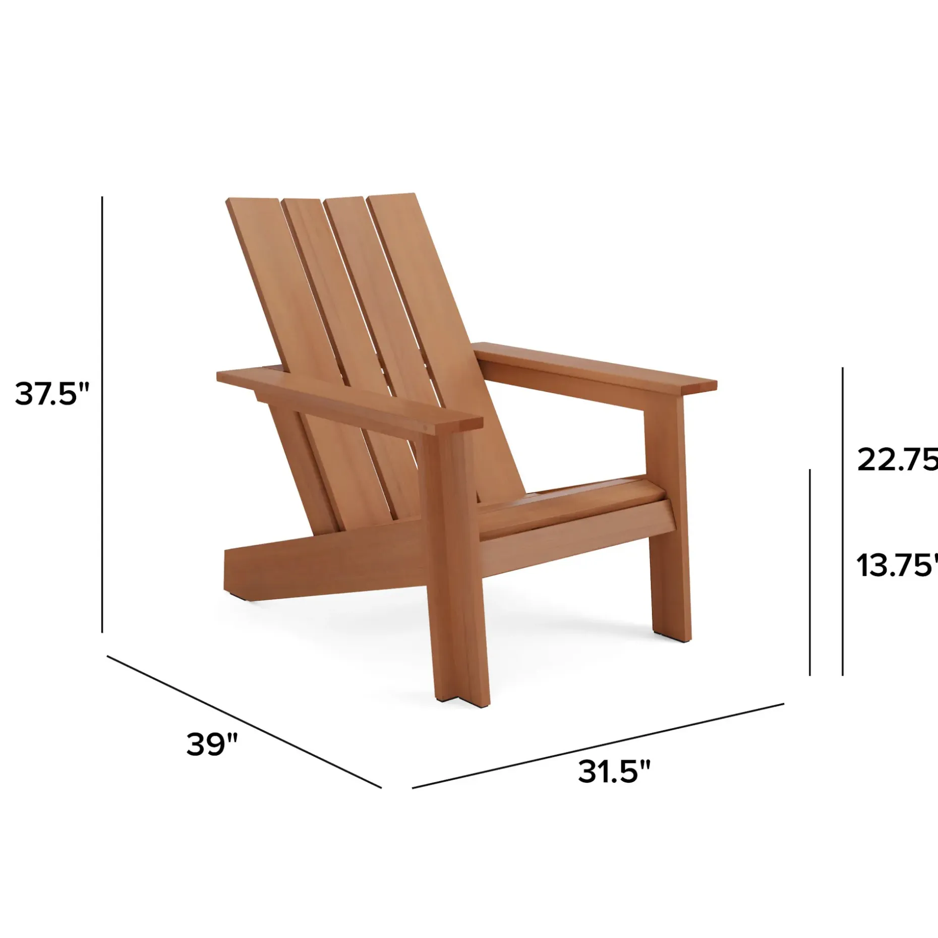 Rena Outdoor Adirondack Chair - Natural Eucalyptus