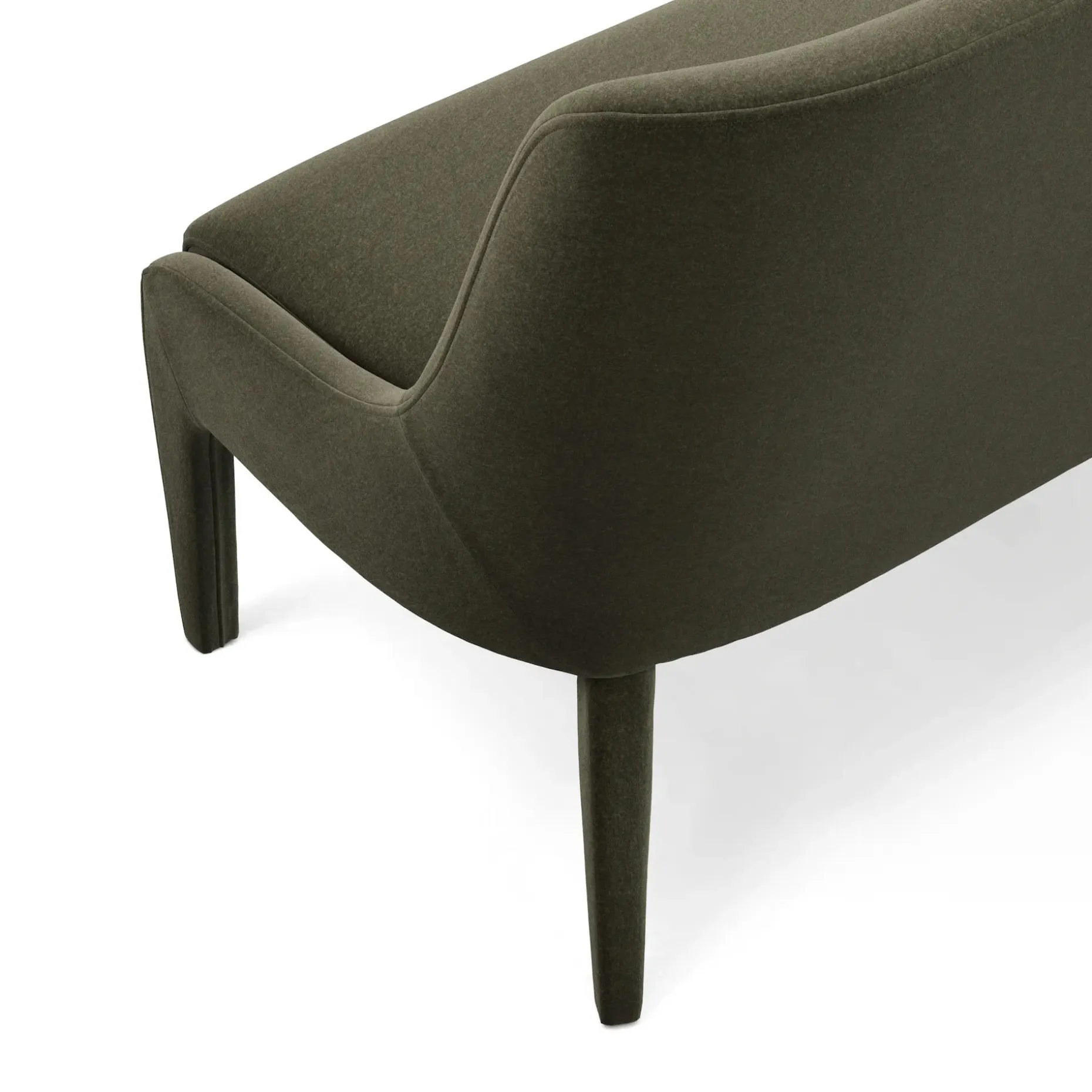 Renee 56" Bench - Felted Green
