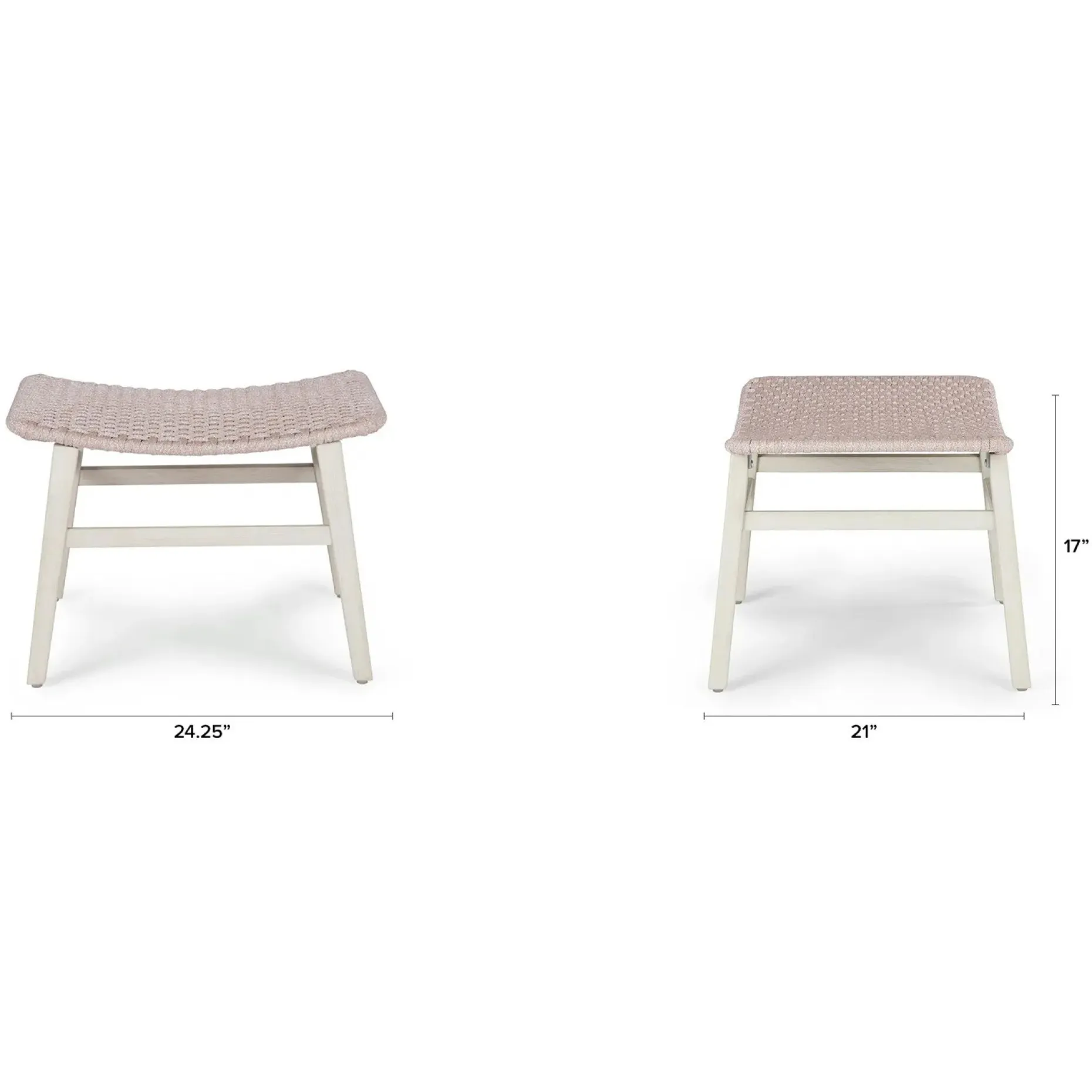 Reni 24.25" Outdoor Ottoman - Brushed Taupe