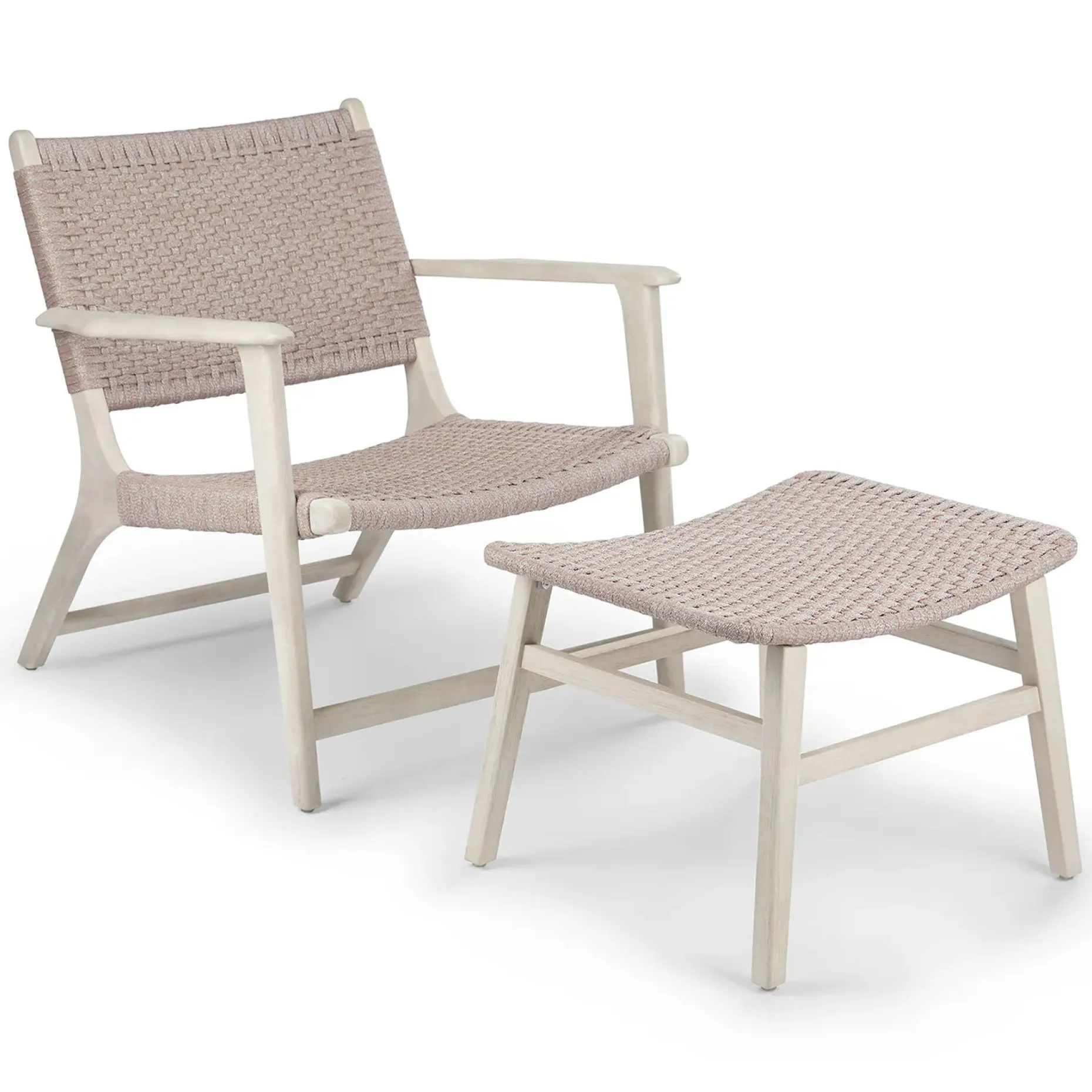 Reni 24.25" Outdoor Ottoman - Brushed Taupe