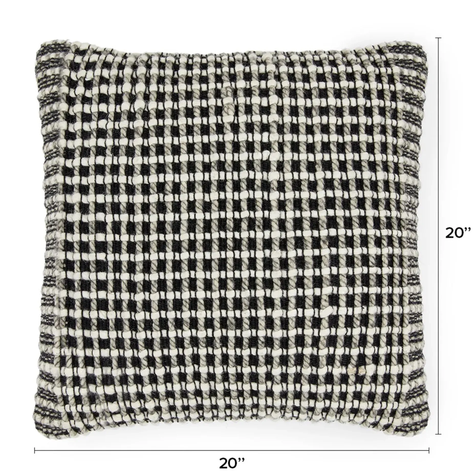 Ren Large Pillow - Black Weave