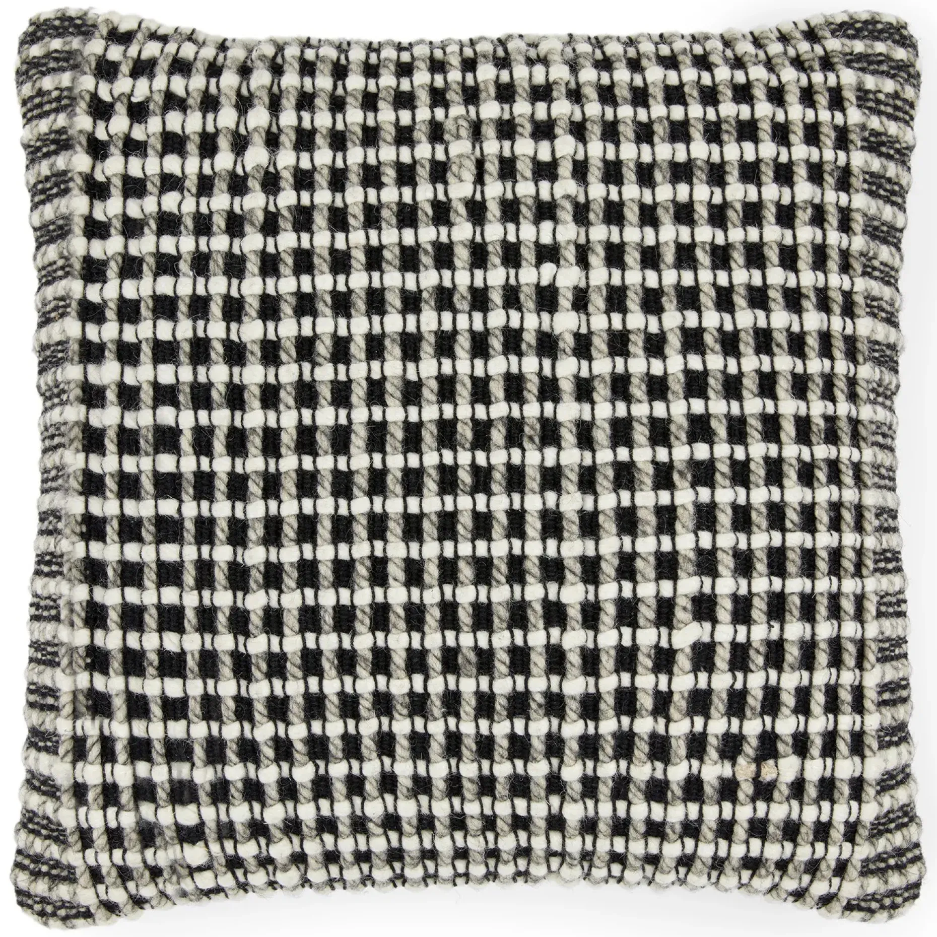 Ren Large Pillow - Black Weave