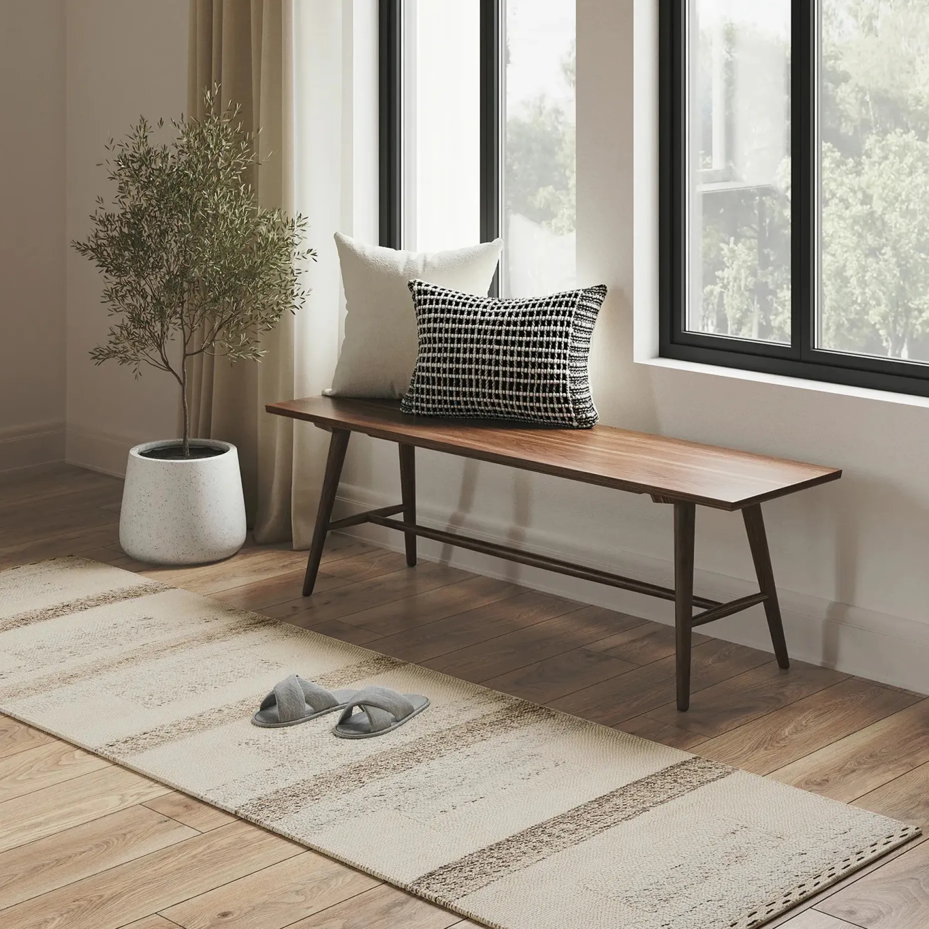 Ren Small Pillow - Black Weave