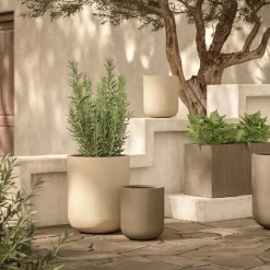 Reya Large Indoor/Outdoor Planter - Limestone Cream