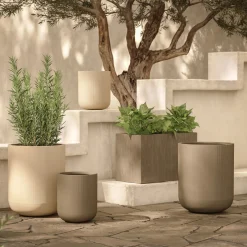 Reya Large Indoor/Outdoor Planter - Concrete Gray