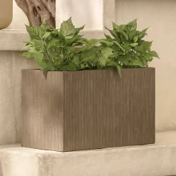 Reya Rectangular Indoor/Outdoor Planter - Concrete Gray