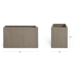 Reya Rectangular Indoor/Outdoor Planter - Concrete Gray