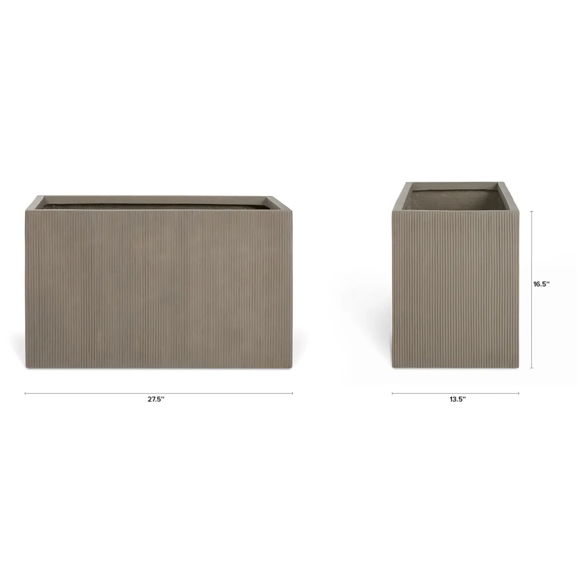 Reya Rectangular Indoor/Outdoor Planter - Concrete Gray