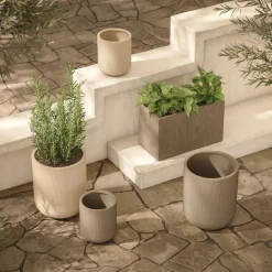 Reya Small Indoor/Outdoor Planter - Concrete Gray