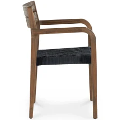 Reyes Outdoor Stackable Dining Armchair - Classic Brown