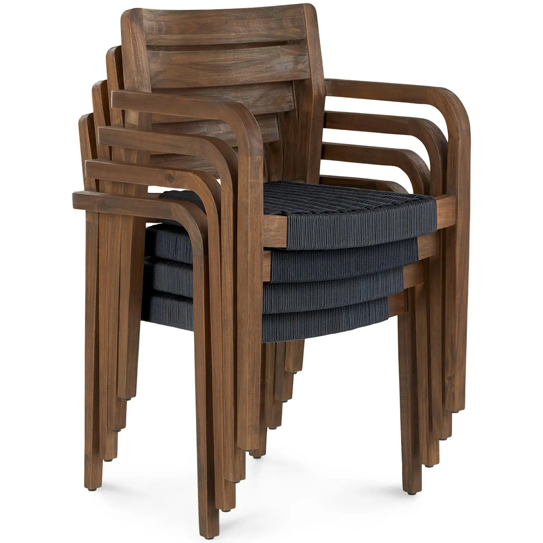 Reyes Outdoor Stackable Dining Armchair - Classic Brown