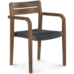 Reyes Outdoor Stackable Dining Armchair - Classic Brown