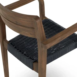 Reyes Outdoor Stackable Dining Armchair - Classic Brown
