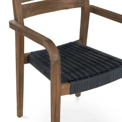 Reyes Outdoor Stackable Dining Armchair - Classic Brown