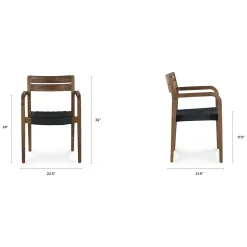 Reyes Outdoor Stackable Dining Armchair - Classic Brown