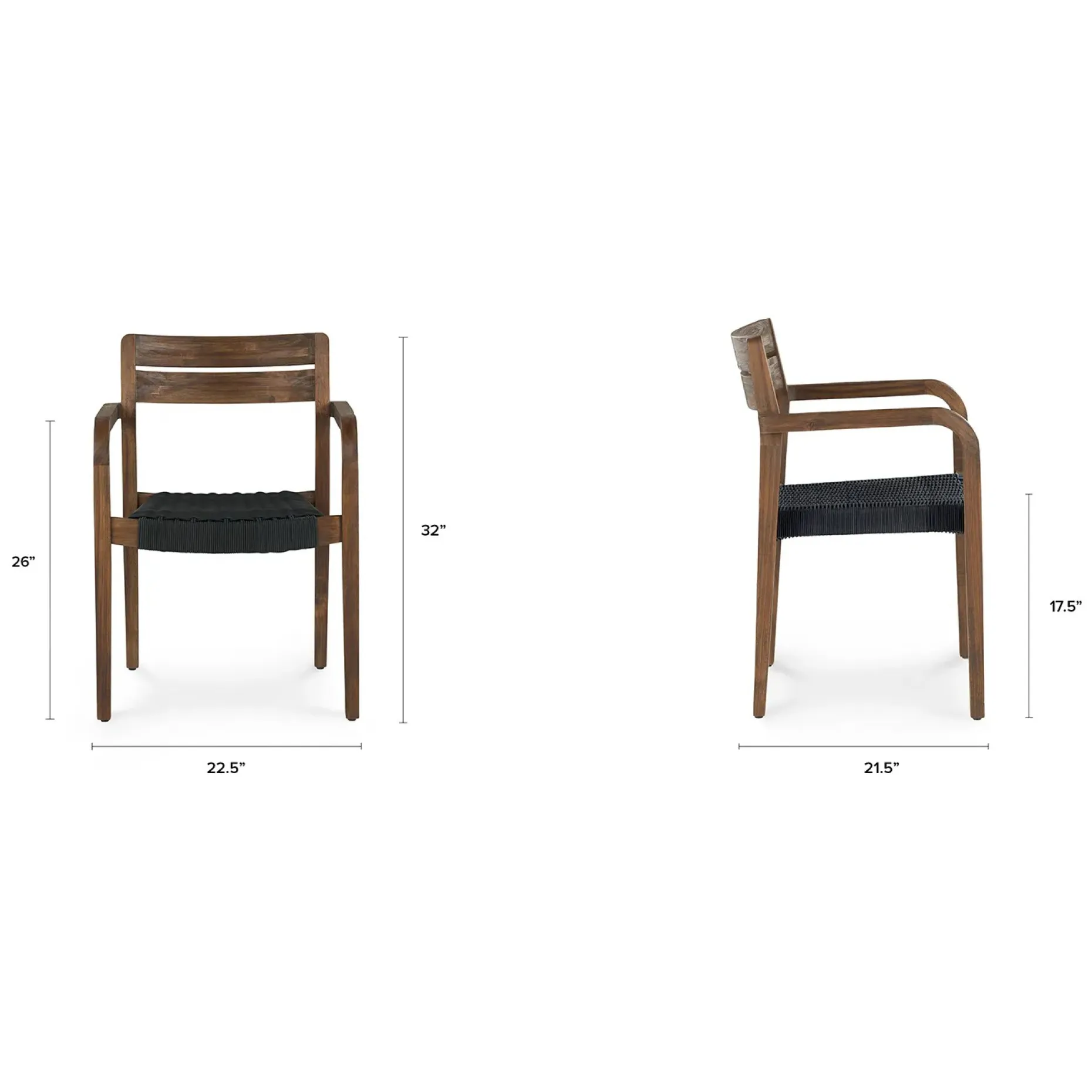 Reyes Outdoor Stackable Dining Armchair - Classic Brown