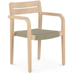 Reyes Outdoor Stackable Dining Armchair - Sun-Bleached Gray