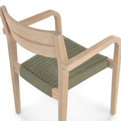 Reyes Outdoor Stackable Dining Armchair - Sun-Bleached Gray