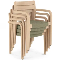 Reyes Outdoor Stackable Dining Armchair - Sun-Bleached Gray