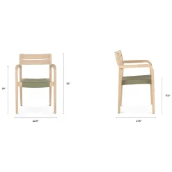 Reyes Outdoor Stackable Dining Armchair - Sun-Bleached Gray