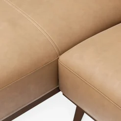 Rhett 93" Leather Left Chaise Sectional - Charme Tan