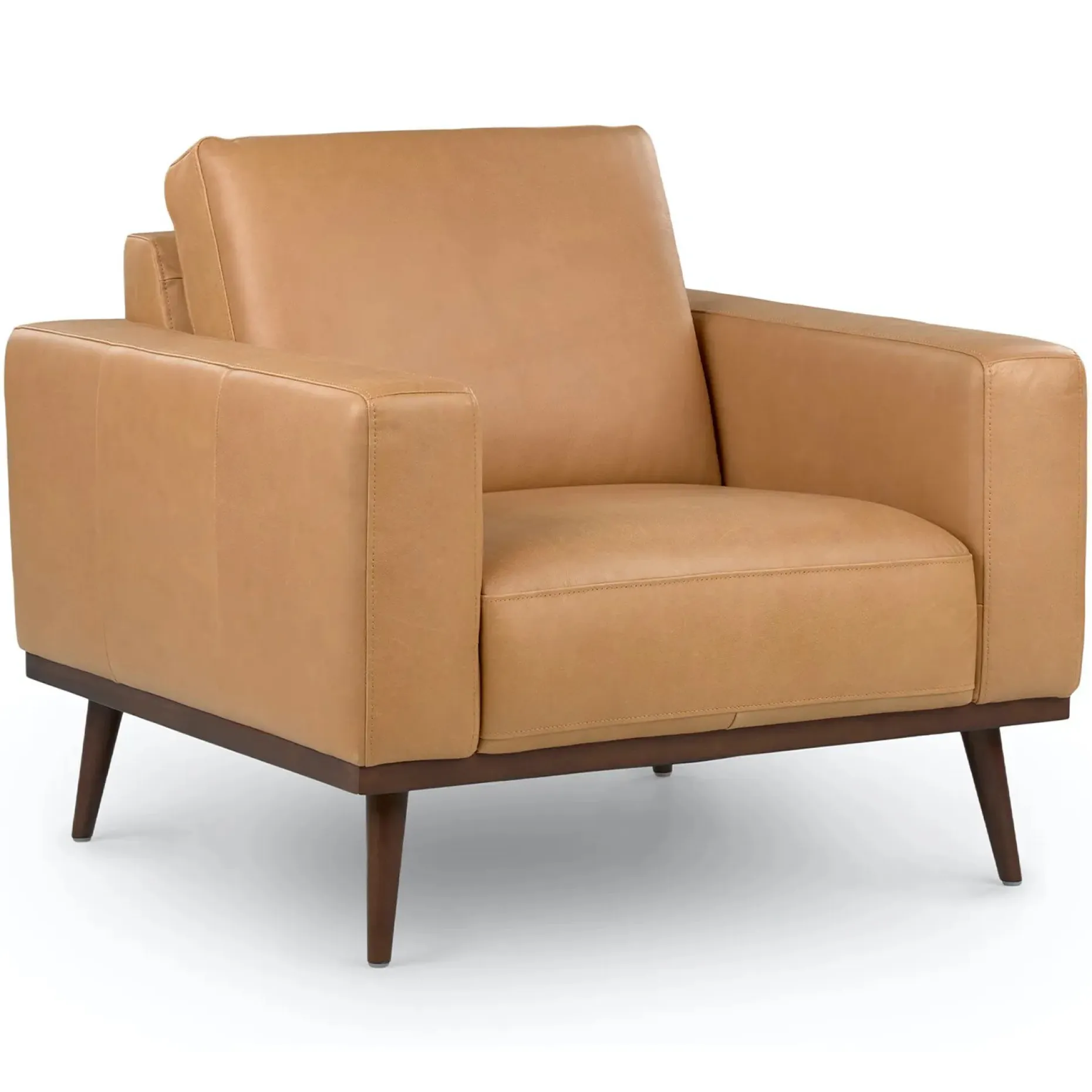 Rhett 38.5" Leather Lounge Chair - Charme Tan