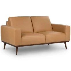Rhett 63.5" Leather Loveseat - Charme Tan