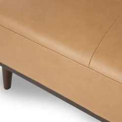 Rhett 38.5" Leather Ottoman - Charme Tan