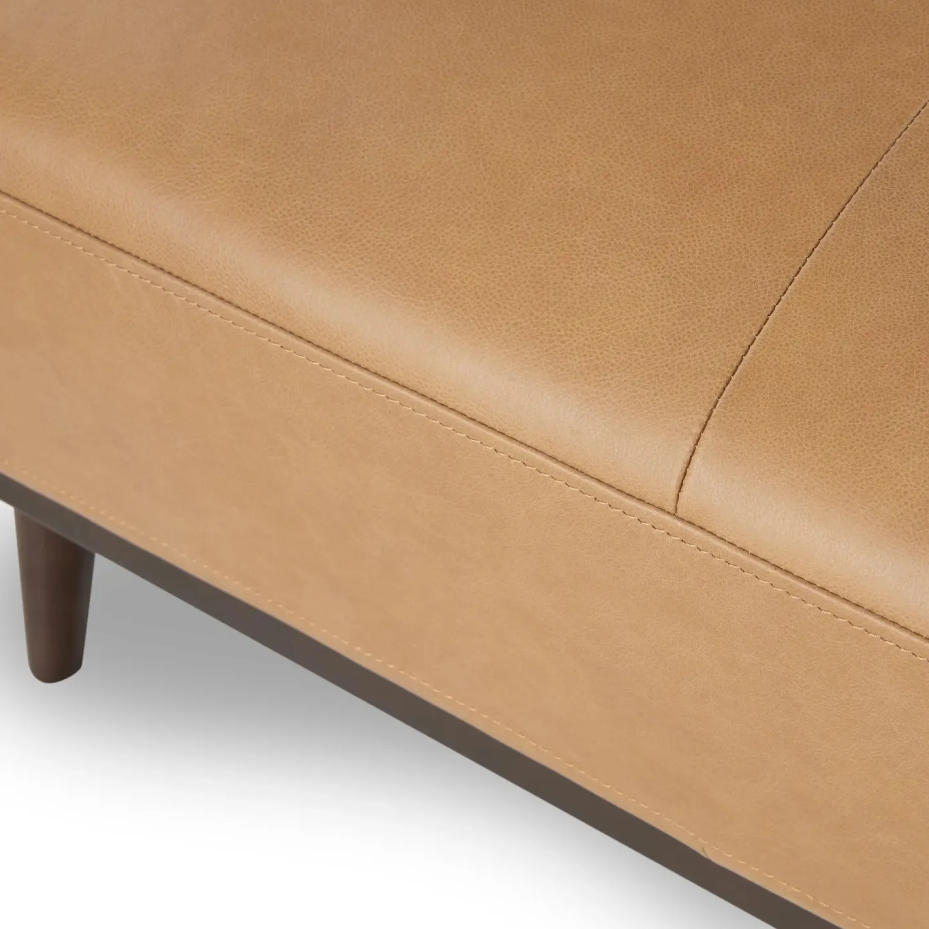 Rhett 38.5" Leather Ottoman - Charme Tan