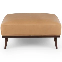 Rhett 38.5" Leather Ottoman - Charme Tan