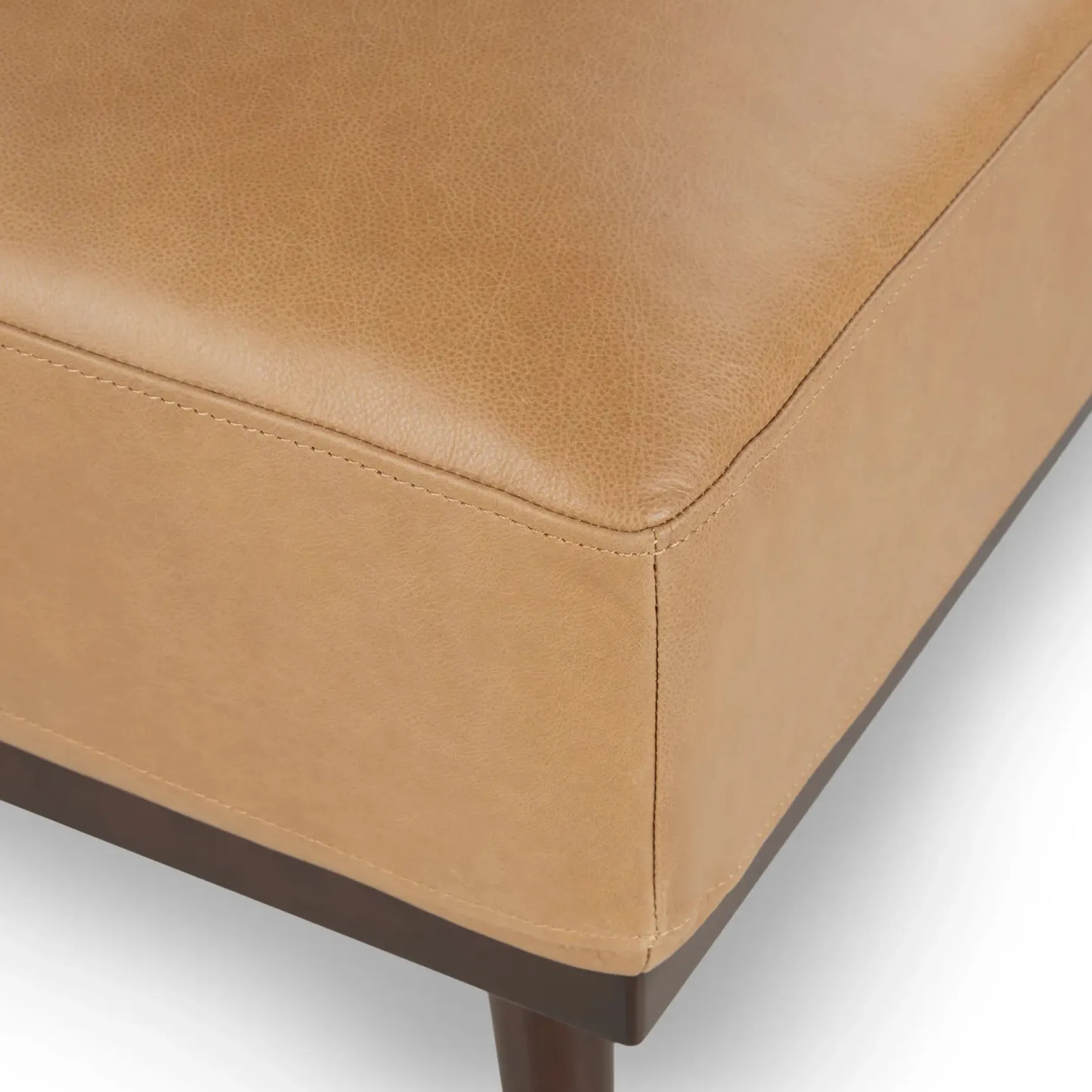 Rhett 38.5" Leather Ottoman - Charme Tan