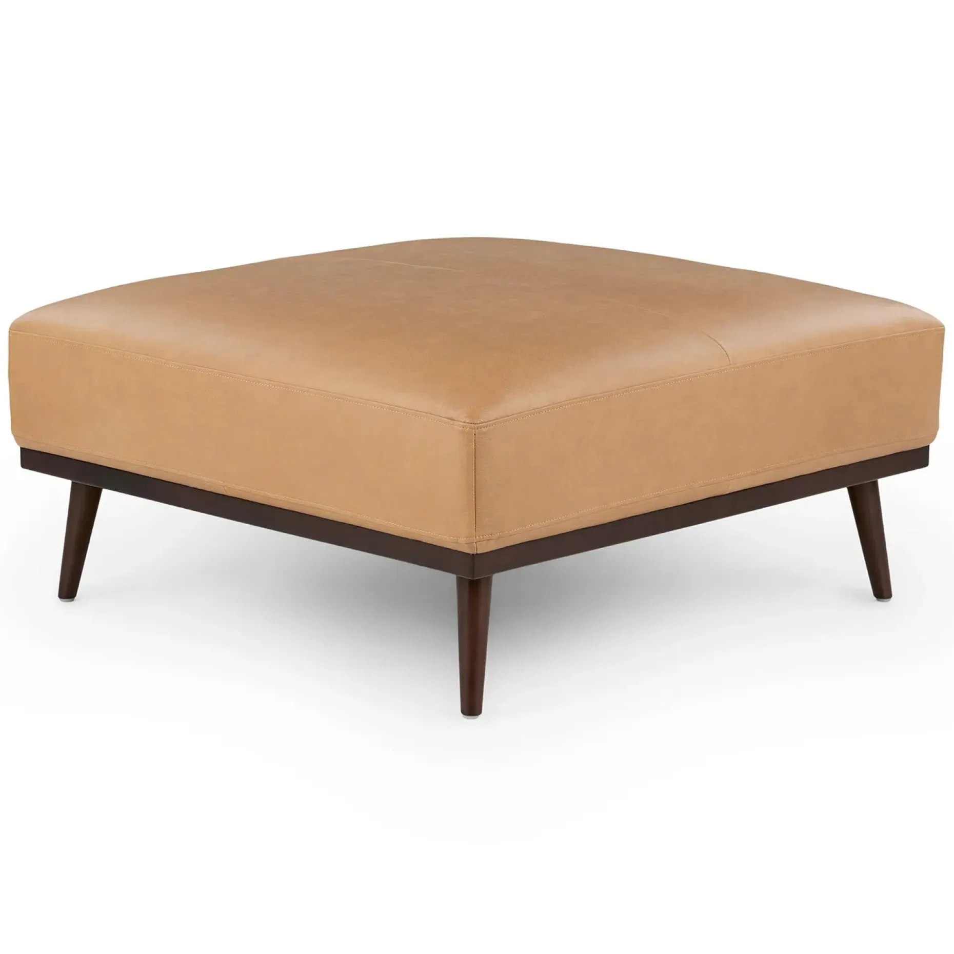 Rhett 38.5" Leather Ottoman - Charme Tan