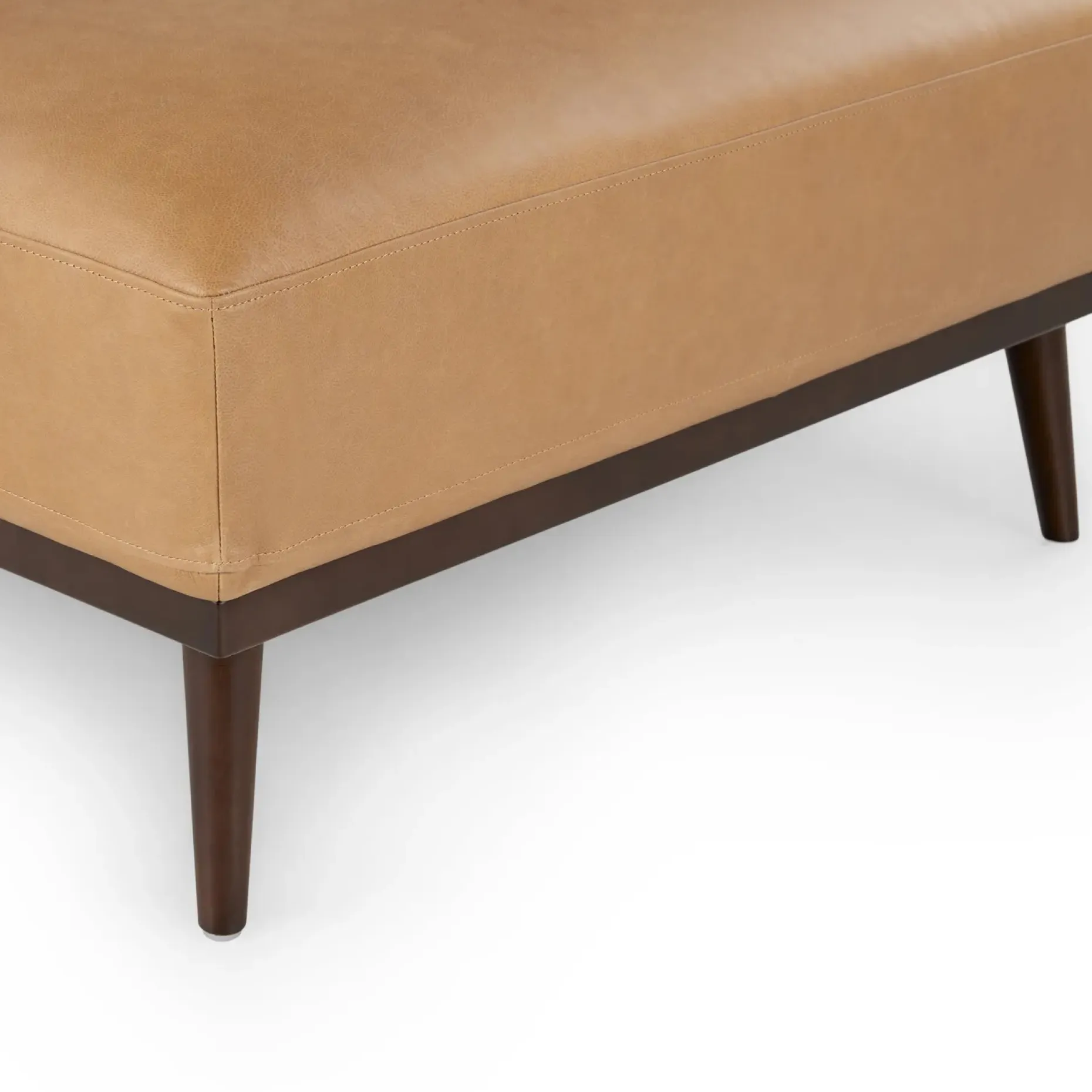 Rhett 38.5" Leather Ottoman - Charme Tan