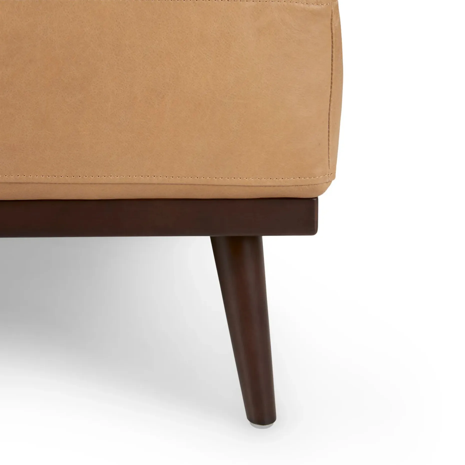 Rhett 38.5" Leather Ottoman - Charme Tan