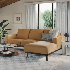 Rhett 93" Leather Right Chaise Sectional - Charme Tan