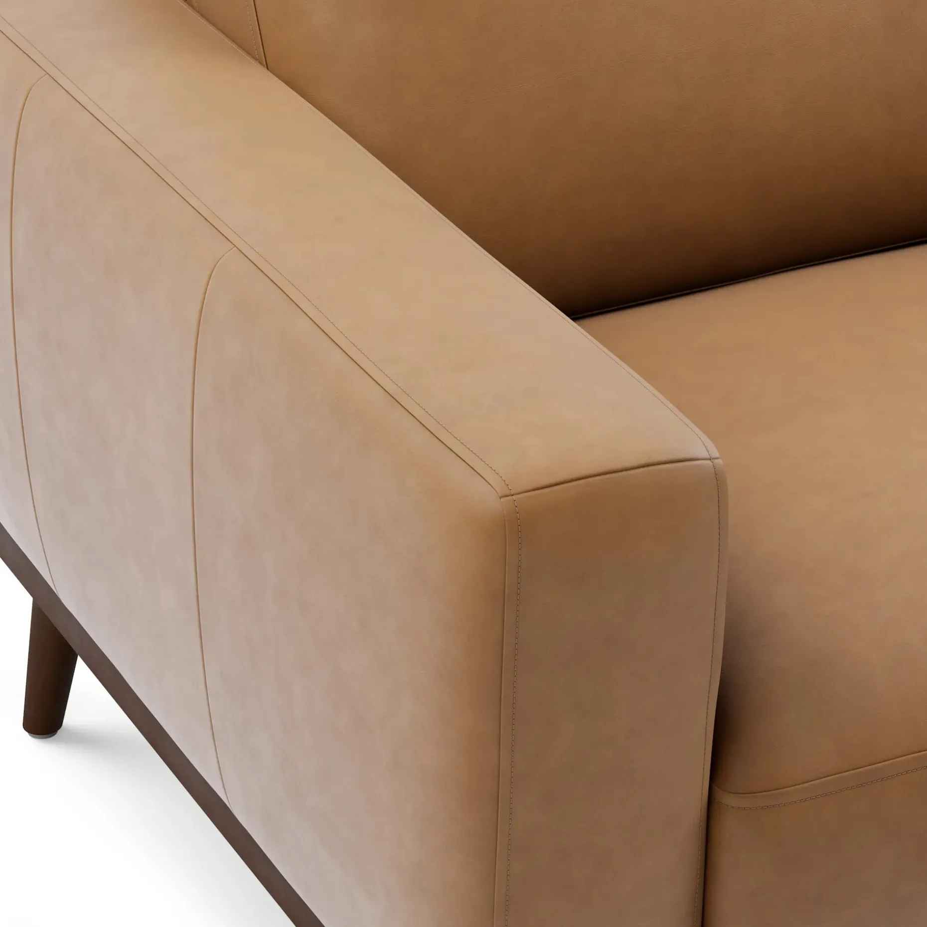 Rhett 93" Leather Right Chaise Sectional - Charme Tan