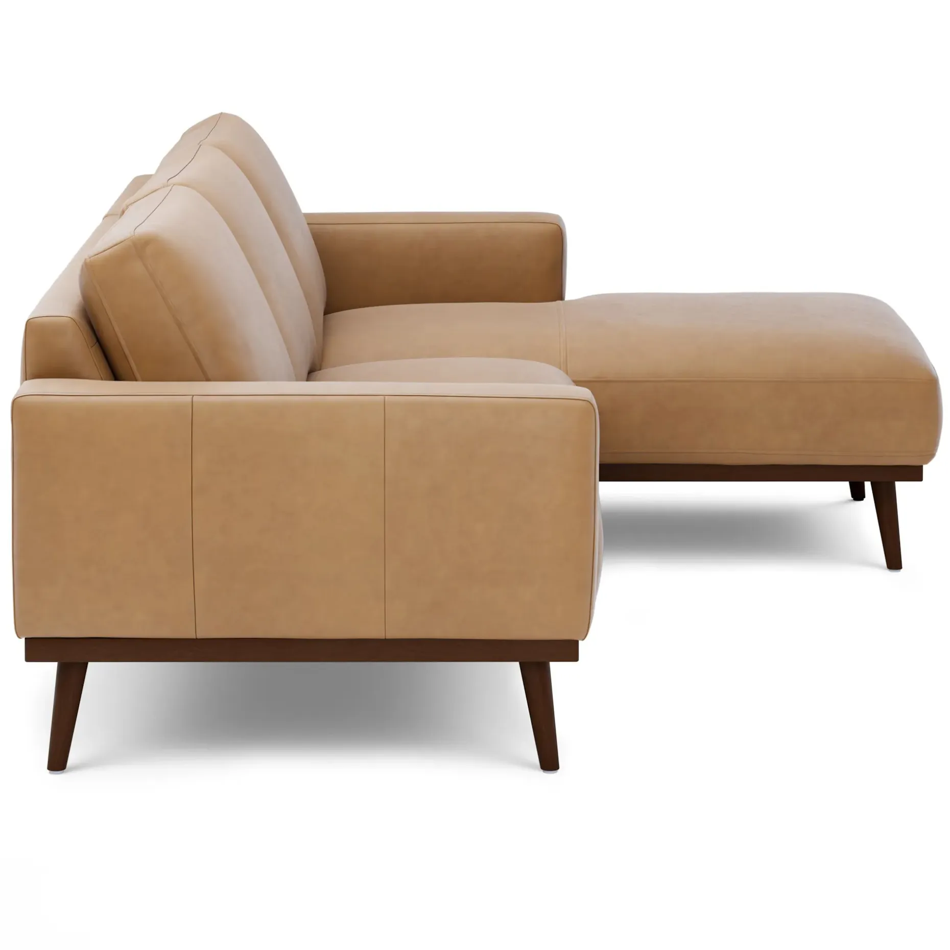 Rhett 93" Leather Right Chaise Sectional - Charme Tan