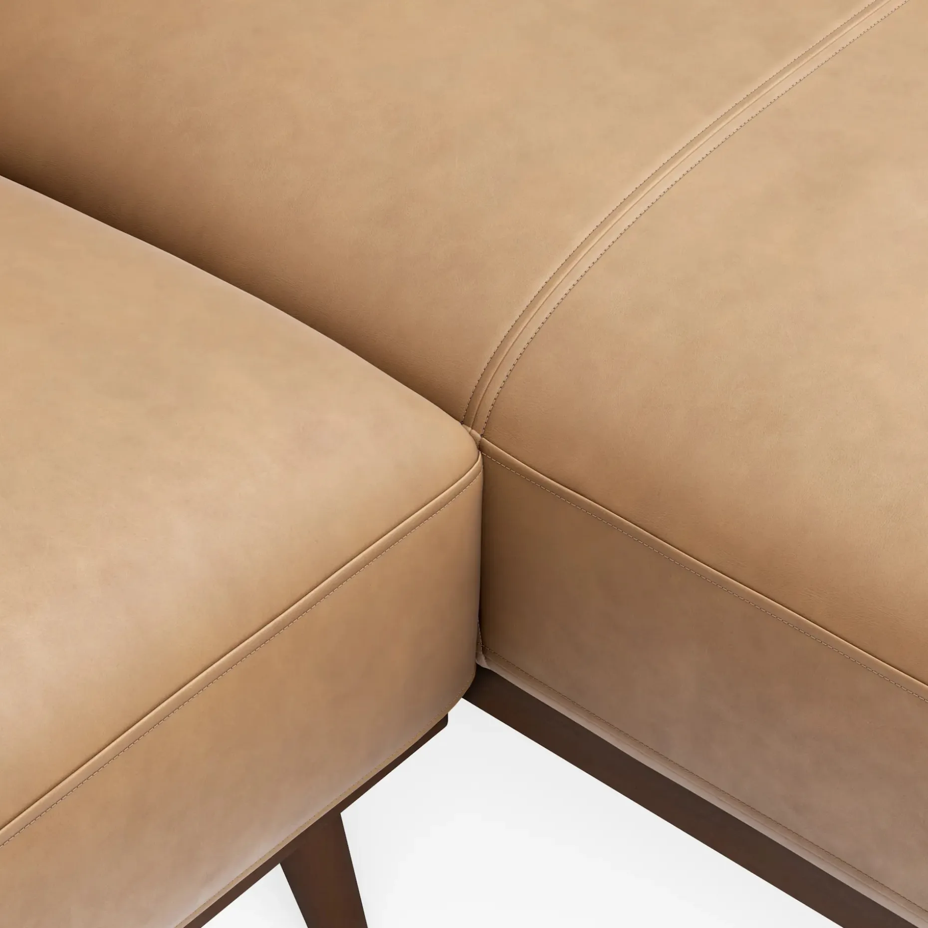 Rhett 93" Leather Right Chaise Sectional - Charme Tan