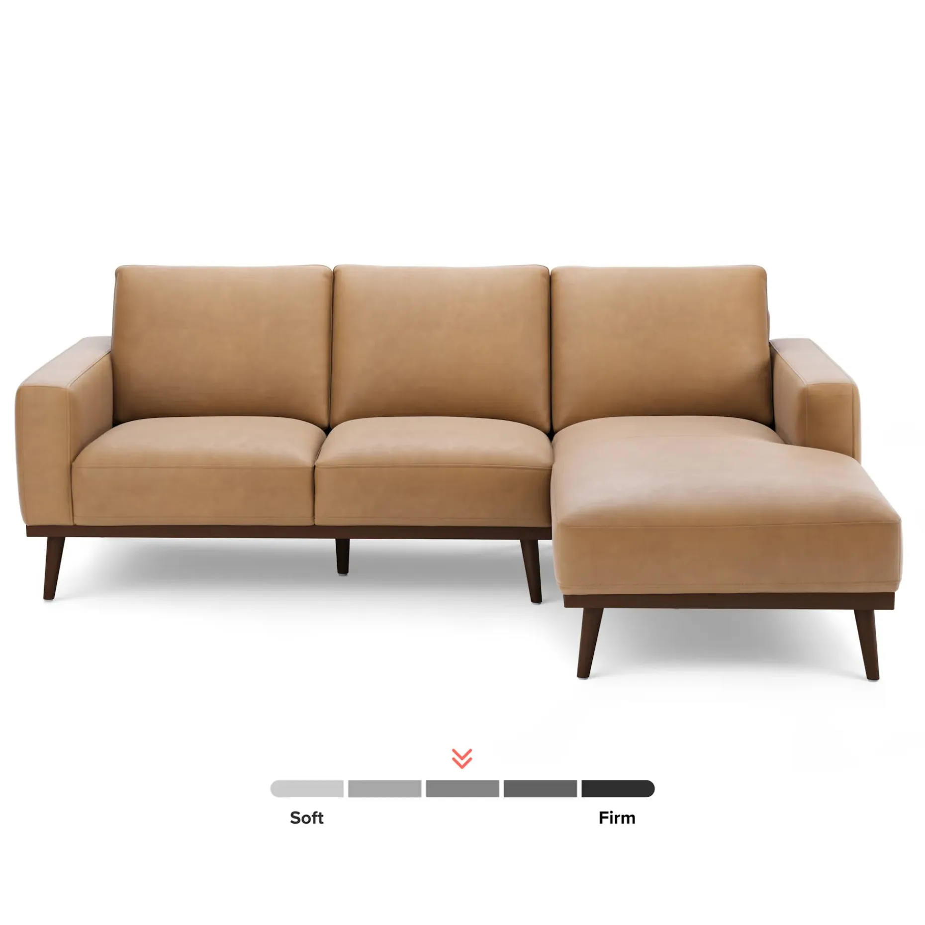 Rhett 93" Leather Right Chaise Sectional - Charme Tan
