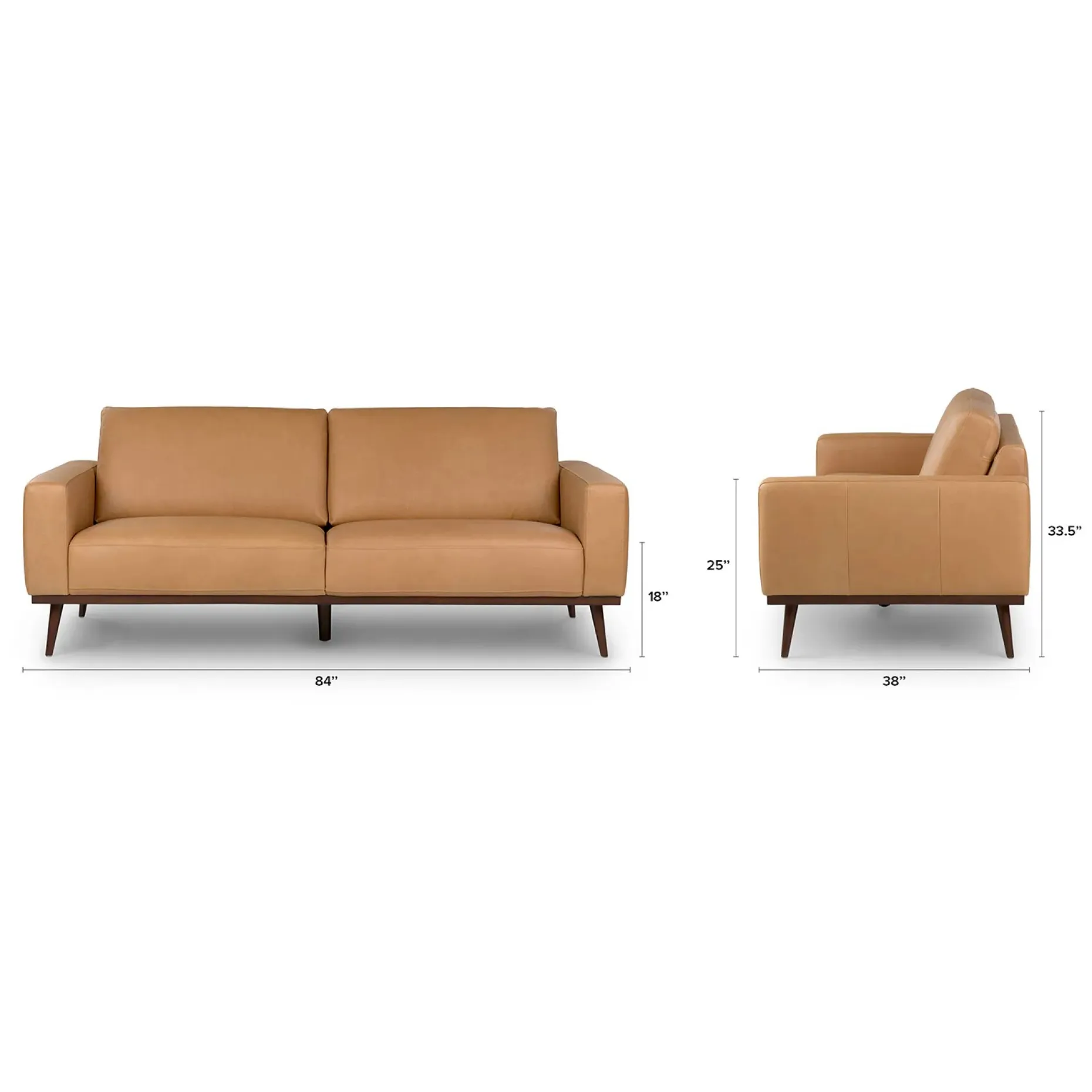 Rhett 84" Leather Sofa - Charme Tan